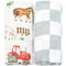 LifeTree Muslin Swaddle Blankets, Farm Animals Baby Swaddling Wrap Nursery Receiving Blanket