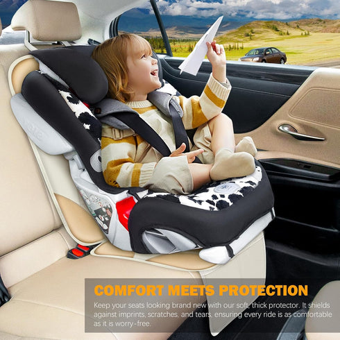 2 (2 Pack) Siivton Car Seat Protector for Child, Cushion for Leather & Fabric Seats, Mesh Pockets, Non-Slip Bottom
