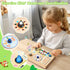 1 2 3 4 1-3, JoyCat Busy Board with Led Light, Toddler Toys for Year Old Boys and Girls, Wooden Sensory Toys
