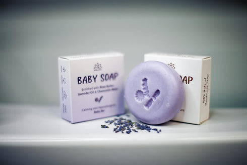 Relaxcation MADE IN USA LAVENDER & CHAMOMILE BABY Soap Bar for KIDS with Lavender Essential Oils, Organic Chamomile