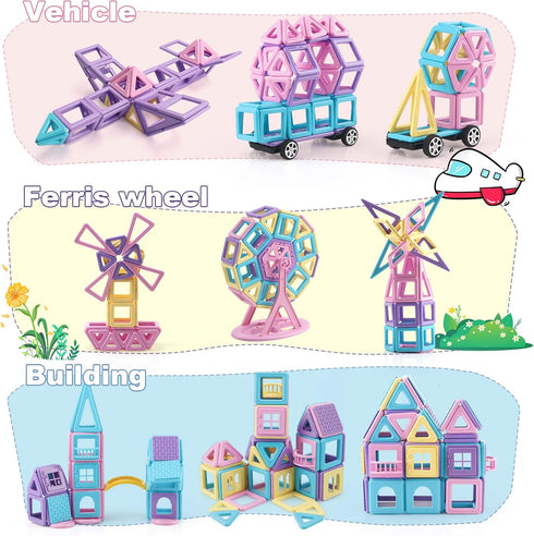 154 Set 3-12 AOMIKS Pcs Magnetic Building Blocks Educational & Inspirational Magnetic Stacking Blocks Mini Magnetic