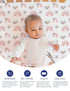 9'' Pocket-2 Pack TotAha Pink Rainbow Crib Sheets Girl - Hypoallergenic, Silky Comfort, Buttery Soft, Calming Effect