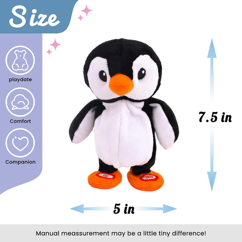 Hopearl Talking Singing Penguin, Interactive Animated Toy that Repeats What You Say, Plush Buddy for Toddlers