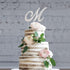 Letter M Cake Topper - Premium Silver Metal M Monogram Wedding or Anniversary Party Decoration, Sparkly Rhinestone