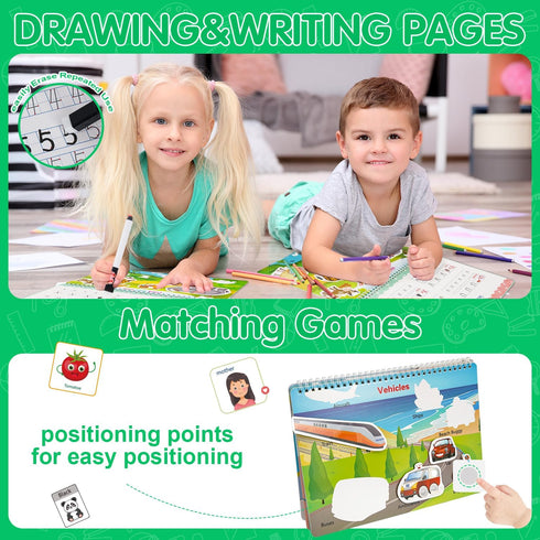 24 3-5, 3-6 NASHRIO Montessori Themes Busy Book for Toddlers Engaging Preschool Learning Activities for Home School