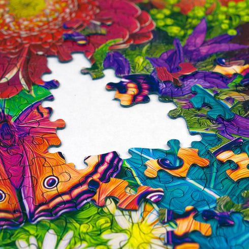 Springbok Spring Fever 500 Piece Jigsaw Puzzle for Adults, Colorful Butterfly and Flowers, Unique Precision Fit