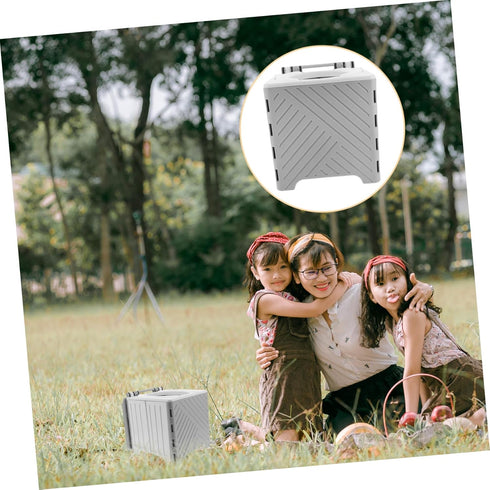 Portable Folding Toilet for Adjustable Height Collapsible Seat with Lid Travel Potty for Car Outdoor Camping Easy-Clean