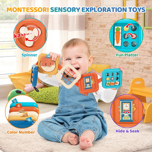 1 1-3, Busy Board for Year Old, Travel Toys for Toddlers Montessori Busy Board - Car Airplane Essentials, Sensory