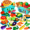 100 Pcs Play Food Set for Kids Kitchen, Pretend Food Toy for