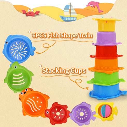 1-3,13 6-12-18 2-4 1 2 3 4 Baby Bath Toys for Kids Ages Pcs Bathtub Toys for Babies Months, Mold Free Bath Toys
