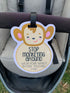 THREE LITTLE TOTS Animal Theme No Touching Baby Car Seat Sign or Stroller Tag, CPSIA Safety Tested