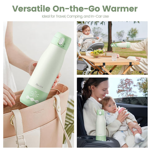 3Min 12 Oz 9000mAh Portable Bottle Warmer for Travel, Fast Heating Bottle Warmer for Breastmilk & Water, Milk Warmer