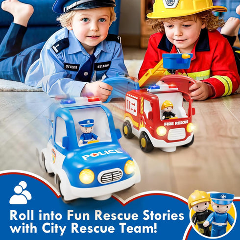 3-5, 3+ 3 4 5 Lehoo Castle Remote Control Car for Toddlers, Fire Trucks for Toddlers Remote Control Police Car Toy
