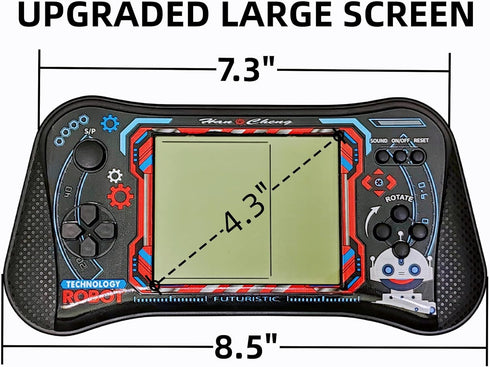 Brick Game Console,4.3" Large Screen Handheld Game Console,Building Block/Tank/Racing Game,Built-in 23 Classic Handheld Mini Games for Adults or Kids(Black)