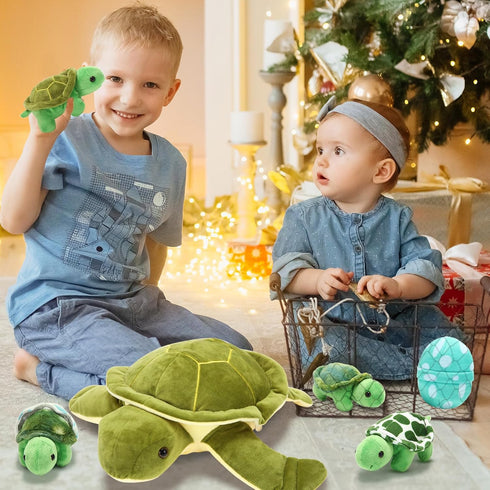 6 12" Mommy 3 2 Aoriher Pieces Sea Turtle Stuffed Animal with Babies Stuffed Sea Turtle with Little Plush Plush Eggs