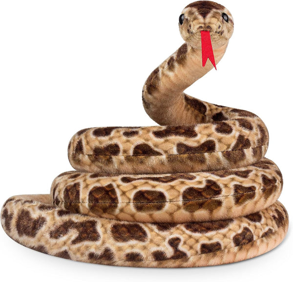 80" Snake Stuffed Animal Plush, Realistic Curling Giant Plush Toy for Kids, Lifelike Boa Constrictor Birthday Gift