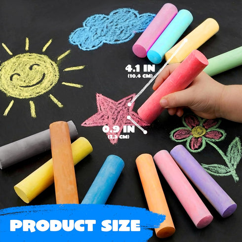 224 Set JOYIN PCS Sidewalk Chalks Non-Toxic Washable Jumbo Chalk for Outdoor Art Play, Painting on Chalkboard