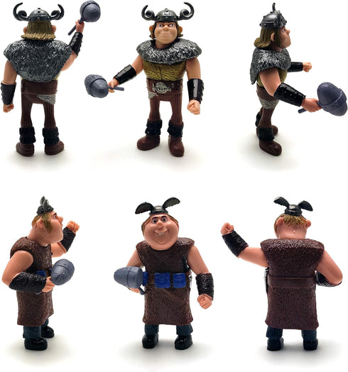 Toysvill Vikings Action Figures - Hiccup, Astrid, Stoick, Gobber, Snotlout, Fishlegs, Tuffnut & Ruffnut (Set of 8)