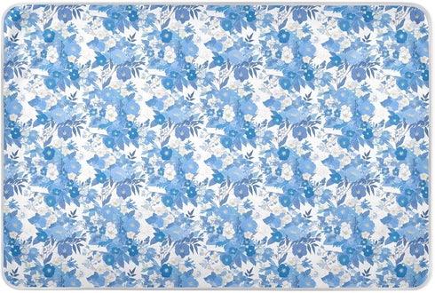 siphylline Blue Round Flower Spring Extra Large Resuable Changing Pad Covers Highly Absorbent