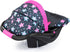 18 Inch 3+ Bayer Doll Car Seat for Dolls, Toy Car Seat with Sun Canopy, Turquoise Pink Stars, Ages
