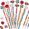 Chivao 12 Set Sports Pencils and Erasers, Baseball Soccer Football Basketball for School Sports Students