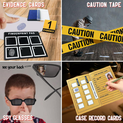 UNGLINGA Kids Spy Kit Detective Fingerprint Toys for Ages 4-10, Educational Fingerprint Kit with Spy Glasses