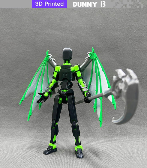 (Assembly Completed) T13 Action Figure, 5.5 Inch 3D Printed Multi-Jointed Movable Dummy 13 Toy,Dummy 13 Robot Action Figure with Lots of Weapons