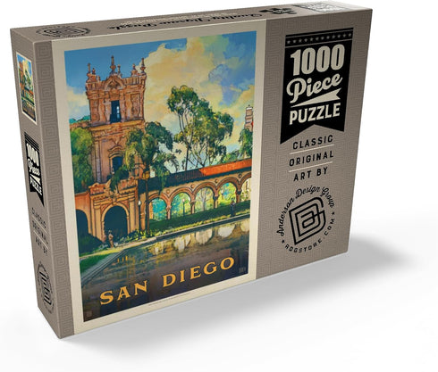 MyPuzzle San Diego, CA: Vintage Poster Balboa Park - Premium 1000 Piece Jigsaw Puzzle for Adults