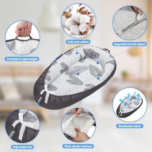 BUTOA Tummy Baby Lounger - Breathable & Soft Baby Nest, Portable and Lightweight Time Lounger for Home and Travel
