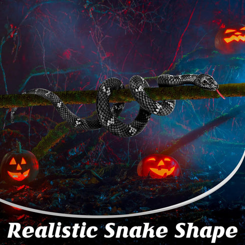 80in Large Stuffed Snake, Lifelike Plush Animal for Kids, Giant Birthday Gift Party Prank Prop, Black