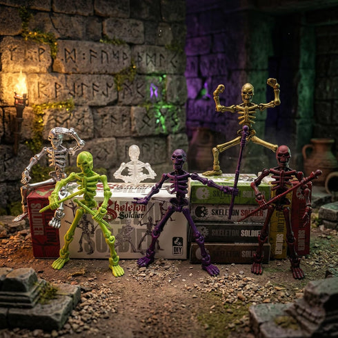 6 Pack T13 Set 2 Dummy 13 Skeleton Action Figure Each with Scepter & Hand Types Titan Lucky Action Figure Multi-Jointed