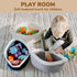 Goodpick Small Woven Storage Basket with Handles, Cotton Rope Baskets for Gifts, Dog Toys, Diapers, Gray, 12" x 8" x 5"