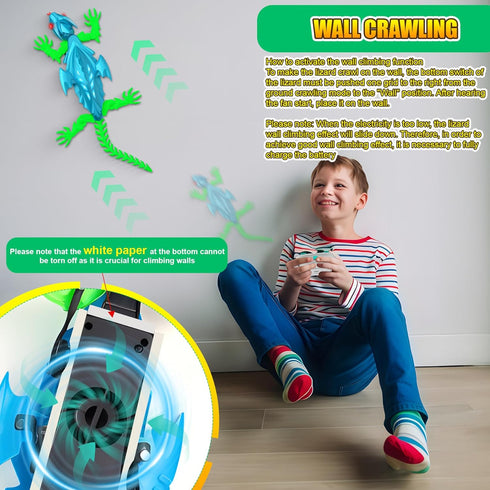 6+, TWFRIC Wall Climbing Gecko Lizard The Rechargeable Remote Control Car Toy - Exciting RC Crawlers for Kids Ages