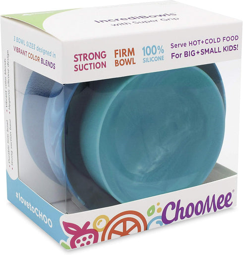 ChooMee Silicone Suction Bowls | Extra Strong Suction Firm Bowl | Ideal for Infant Toddler Baby Led Feeding 2 CT