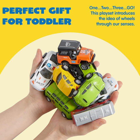 20PCS Set JOYIN Die Cast Pull Back Cars, Metal Toy Cars, Car Toys Bulk, Vehicle for Toddlers, Kids Party Favors, Cake