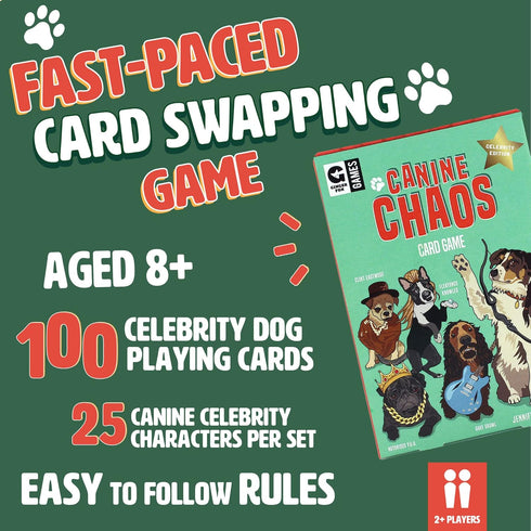 Ginger Fox Canine Chaos Card Swapping Game - Collect Crazy Canine Celebrity Characters to Claim Victory