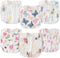 Zainpe 6Pcs Snap Muslin Cotton Baby Bibs Infants Feeding Bib Adjustable Soft Drool Bibs for Toddlers Girl Boy