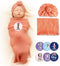 Trilly Baby Swaddle Blanket Set with Turban - Coral Pink, 12 Milestone Stickers
