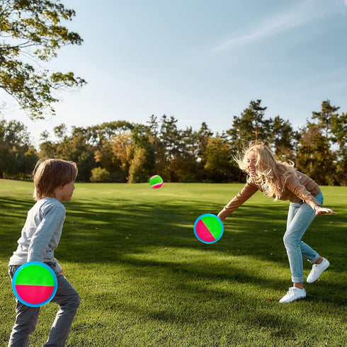Toss and Catch Ball Set, Kids Outdoor Beach Toys for Classic Games, Yard Games for Ages 3-10