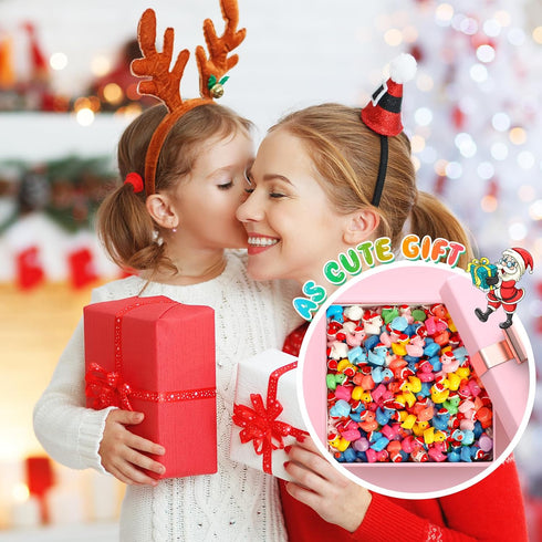 200 Fumete Pcs Christmas Mini Resin Tiny Duck Figures Miniature Christmas Hat Duck Micro Landscape Garden Dollhouse