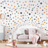 Pastel Polka Dot Stickers, Kids Wall Decals, Peel and Stick Removable Nursery Decor, Repositionable Circle Wall Art