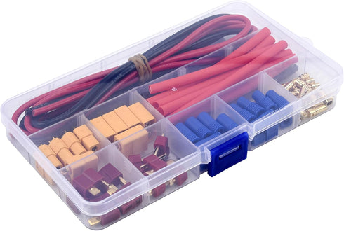 T-Plug EC3 XT60 Male Female Connector Adapters with 14AWG Silicone Wire, 52PCS for RC ESC Lipo Battery