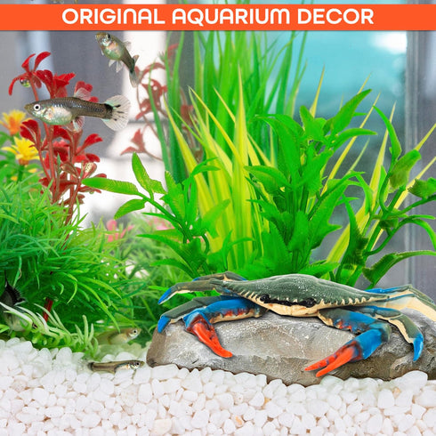 Blue Crab TiKi Bar Nursery, Realistic Plastic Crab Bath Toy, Ocean Sea Animals Figures, Pool Toys for Beach