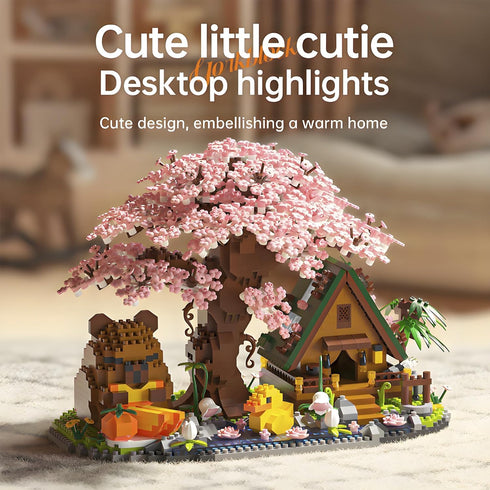 STUDYBOCKS Sets 2280PCS 8+ Capybara Cherry Blossom Bonsai Tree House Building for Adults & Kids - Micro Mini Blocks