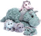 IKASA Triceratops Dinosaur Stuffed Animal Mom and Baby Plush Toy, Cute 18" Huggable Family Set for Kids