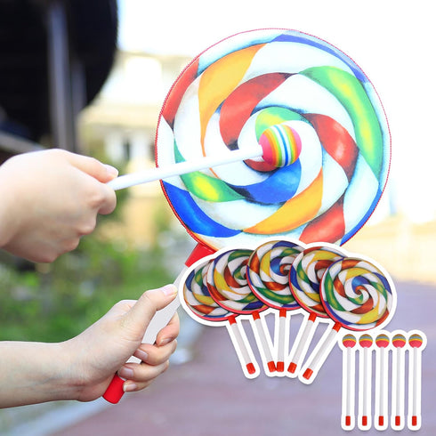 lovermusic 5PCS Lollipop Shape Drum Hand Drum Musical Instruments, Colorful Sound Toys