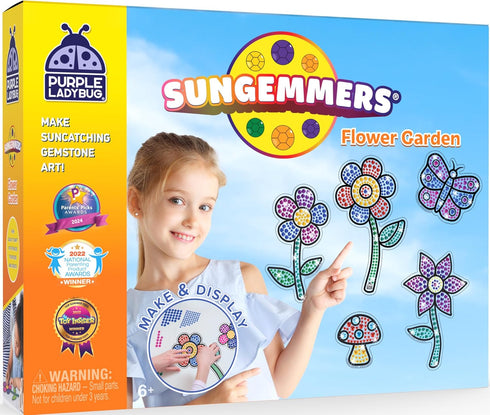 SUNGEMMERS Gem Art for Kids Crafts - Suncatcher Kit for 6-8 Year Old Girls Birthday Gift - Arts and Crafts for Kids