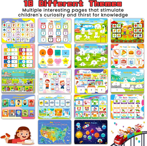 36 Theme Montessori Busy Book for Toddlers 3+, Preschool Learning Activities for Kids, Educational Tools for Autism