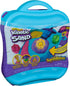 Kinetic Sand SquishMotion Playset with 1lb Pink, Yellow, Blue Play Sand, 5 Tools, Storage Case, Sensory Toys