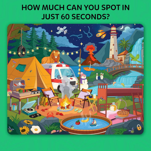 60 7, 8, 9 Skillmatics Board & Card Game Who Saw What? in Seconds, Memory Game for Kids, Teens & Adults, Fast-Paced
